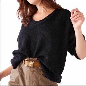 Free People Brookside Tunic Sweater Black